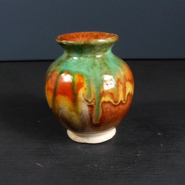vintage Vase 40s German Pottery Farbverlauf Tablevase WGP