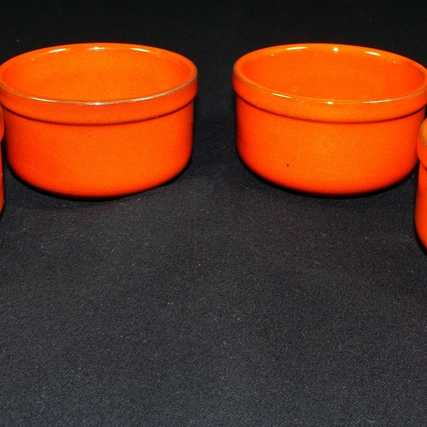 vintage 4x ceramic offering trays snack bowls orange 70s German