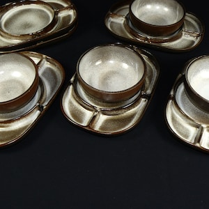 zabytkowe talerze do fondue*ceramano*talerze do przekąsek tapas+miski rzadkie lata 70.