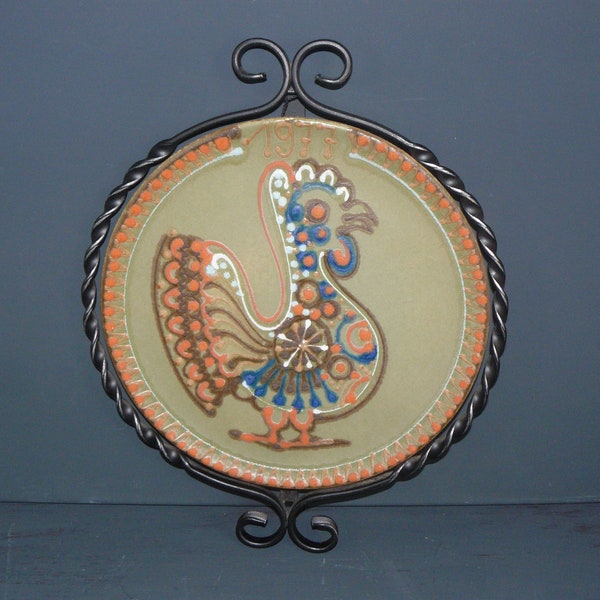 vintage wall plate *WMF* handmade ceramic and wrought iron 1977 collection plate wall plate WGP