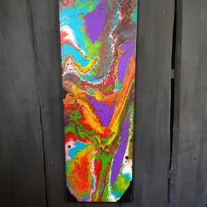 Peinture acrylique fluide coulée art abstrait coloré fait main unique