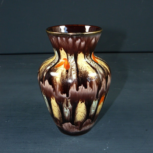 vintage Vase 40s German Pottery Farbverlauf Tablevase WGP