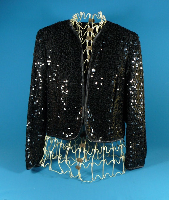 vintage ladies short jacket sequins *Lucie Linden… - image 1