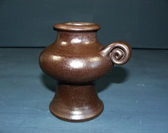 vintage Tischvase*Peira*handgetöpfert braune Henkelvase 70s table vase
