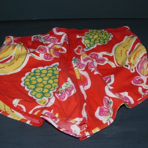 vintage Beach Shorty unisex Funky Shorts rood-geel-groen 80s zwembroek