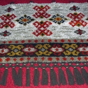 vintage tapestry Space Age hand-knotted 70s tapestry 150 x 105 cm