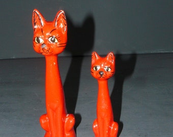 vintage 2x figura decorativa in ceramica *Goebel* gatti rosso gatto figura WGP