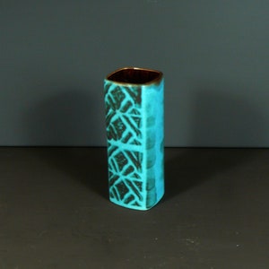 vintage table vase *Bay-Keramik Bodo Mans* 60s WGP turquoise blue