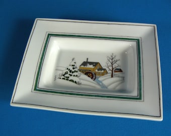 Vintage Soap dish * Estee Lauder Porcelain * Winter Landscape Mill 1978