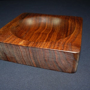 Vintage wooden bowl solid wood plum handmade unique image 1
