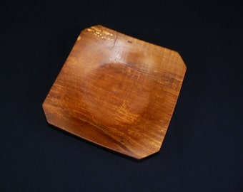 Vintage wooden bowl solid wood plum handmade unique
