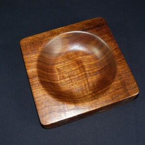 Vintage wooden bowl solid wood plum handmade unique image 2