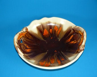 ArtDeco Ceramic Bowl*22610* Brown-Orange German Pottery 30s
