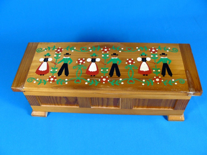 Vintage Wood Casket Crafts 60S Black Forest Blackforest