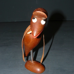 midcentury Kapselheber Teak Holzvogel *Design Hans Bolling*Deko Figur 60s old Barstuff