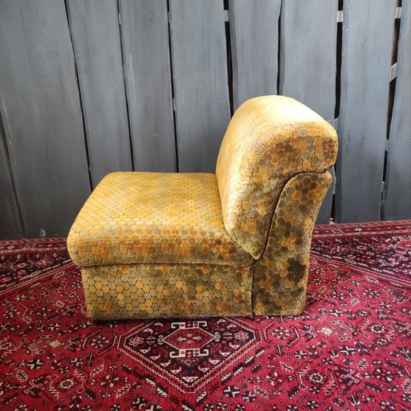 vintage armchair module element velvet velor 70s