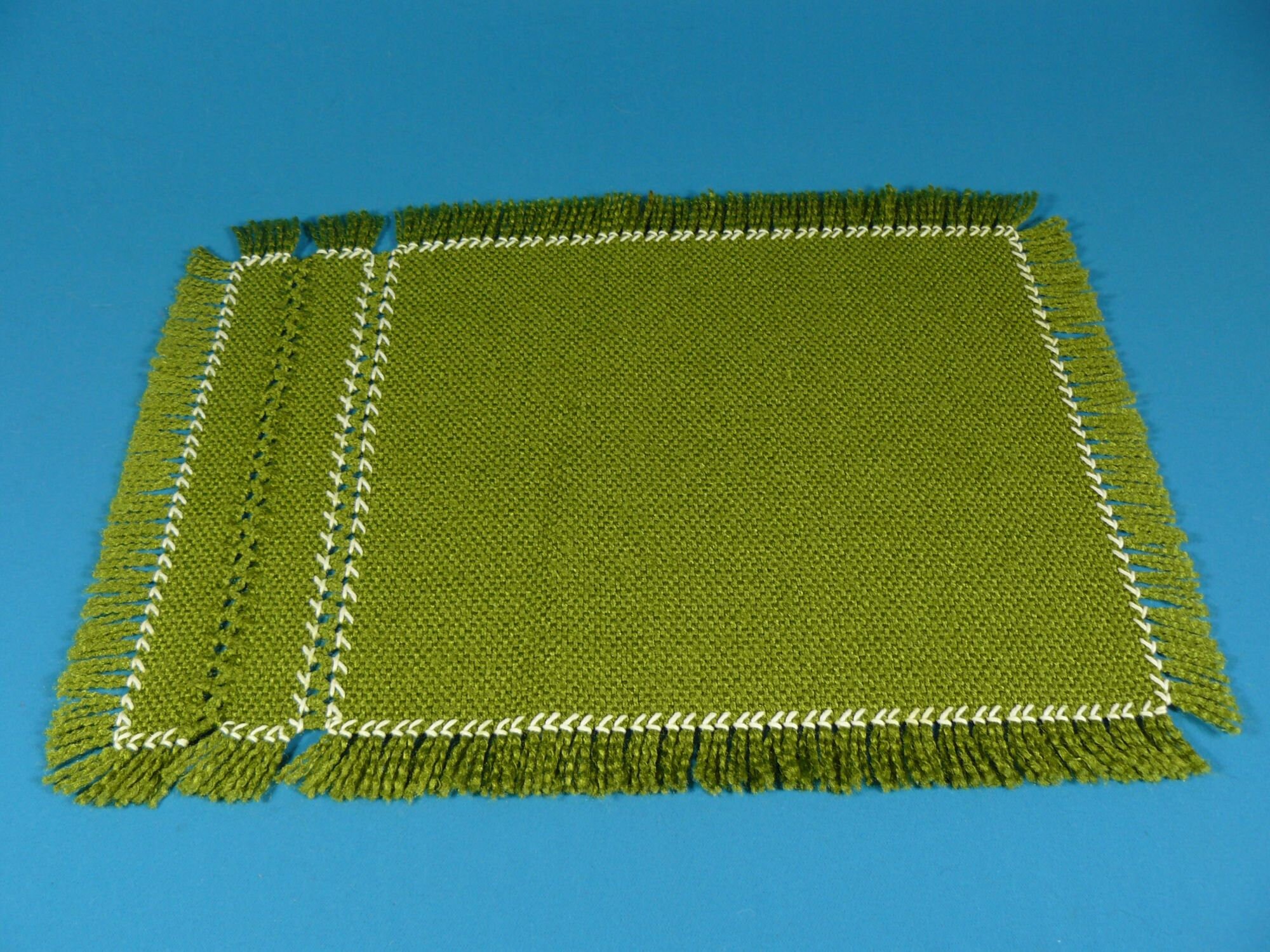 Vintage placemat set geweven en geborduurd groen 45 x 34 cm Etsy