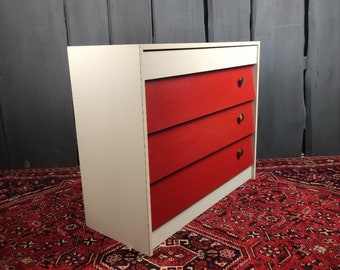 midcentury Schuhschrank*CS Möbel*60er Flurmöbel weiß rot