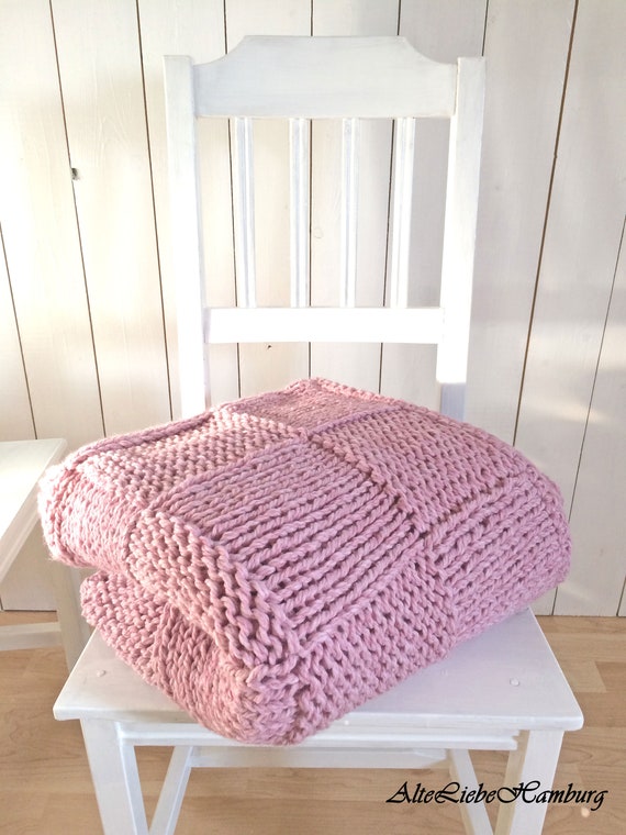 Knitted Square Blanket SHET in purple