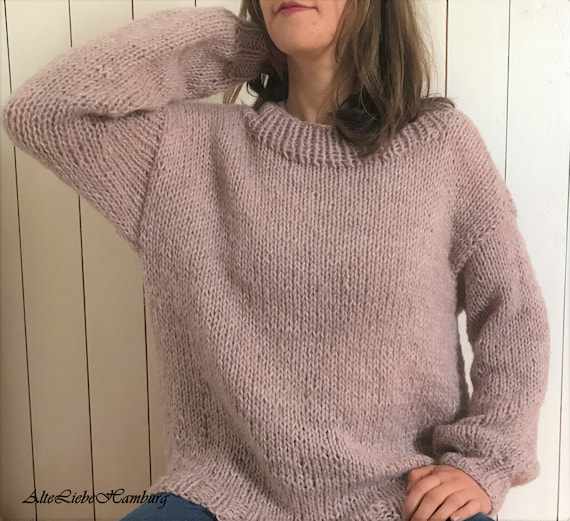 Autumn / winter sweater in light brown tone / Handmade