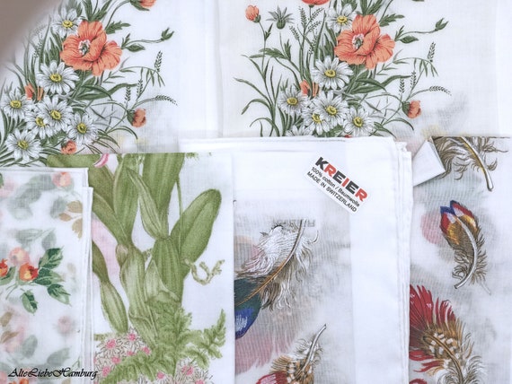 Vintage Handkerchiefs Collection / Cloths from Switzerland, Austria and China