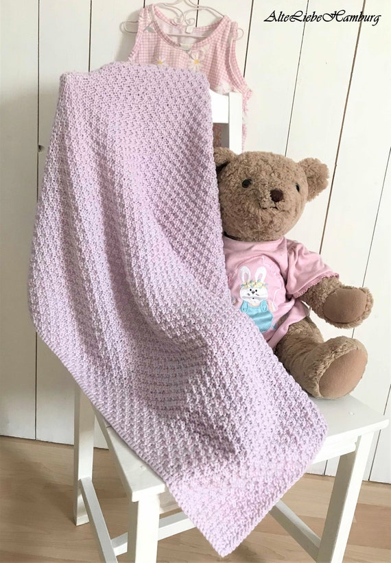 Baby blanket in lilac / Merino wool with Cashmere