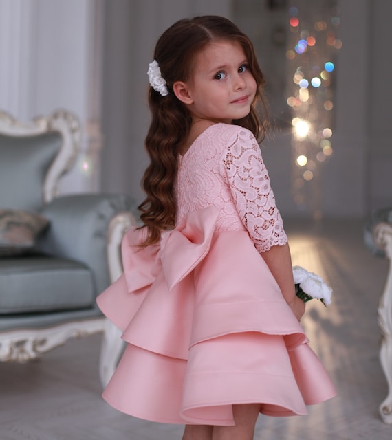 peach infant dress
