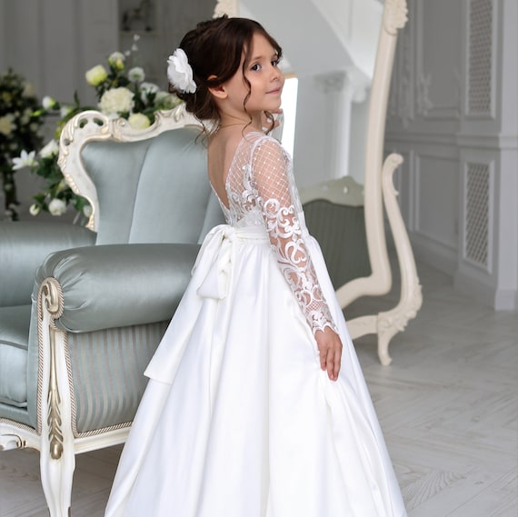 Baby Dresses Flower Lace Pageant Party Wedding Flower Girl Tutu Gown