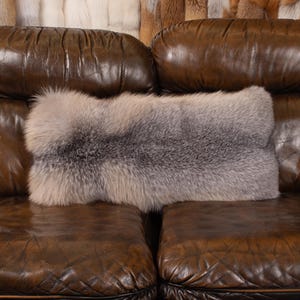 Cuddly Blue Frost Fox Fur Pillow &#39;Northern Light&#39; - Fox Fur Pillow Genuine Fur Blue Frost Fox Pillow Fox Fur Cushion Genuine Fur Cushion