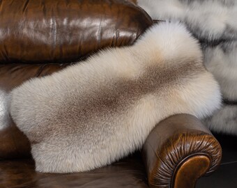 Fur Pillow made with Fawnlight Fox - Fox Fur Pillow Genuine Fur Fawn Light Fox Pillow Fox Fur Cushion Real Fur Cushion Genuine Fox Fur