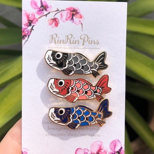 Koinobori Japanese Koi Fish Hard Enamel Pin - Etsy