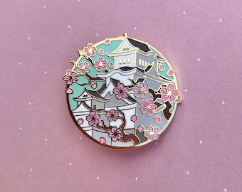 Sakura season Himeji castle Japan hard enamel pin