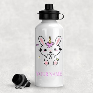 Botella de agua de unicornio personalizada, botella de agua escolar, botella  de gimnasio, regalo para niños, regalo de unicornio, botella escolar para  niña, -  México