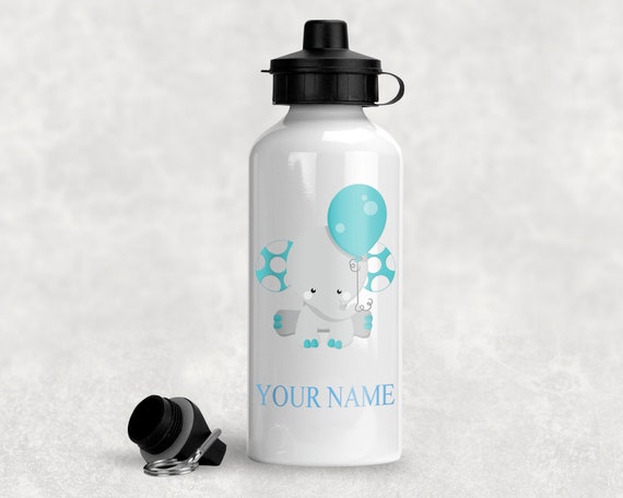 Personalized Water Bottle Baby Boy Elephant Bottle Elephant 