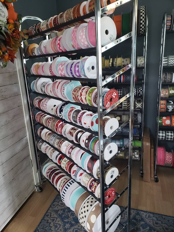Ribbon Holder Ribbon Stand Ribbon Organizer Ribbon Rack on Wheels Ribbon Shelving Ribbon Storage Ribbon Rack Organizer Etsy Canada