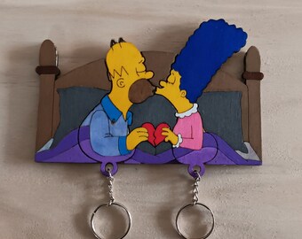 Colgador de llaves con llavero del personaje de Los Simpson