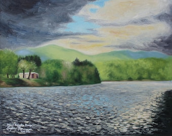 A View of the Mount Holyoke Range from South Hadley - 11" x 14" Fine Art Print on Paper