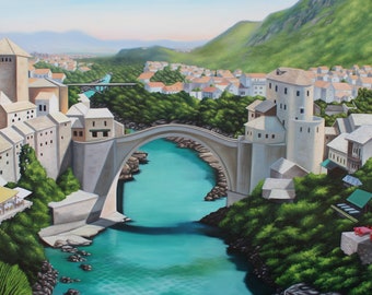 11" x 14" Fine Art Print - Mostar Bridge in Bosnia