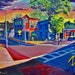 20 x 20 cm Fine Art Painting Print - Downtown Northampton Massachusetts