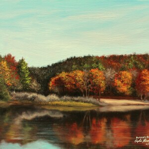 Fine Art Print on Paper: A View of Puffers Pond in Amherst, Massachusetts