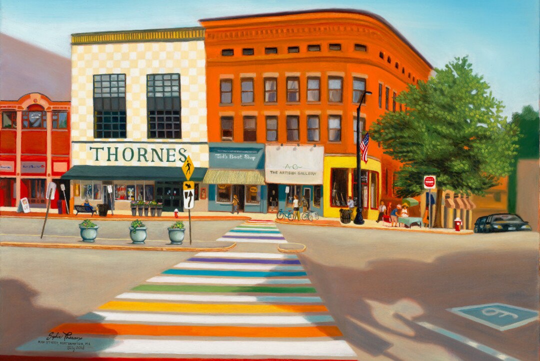 A View of Downtown Northampton, Massachusetts Fine Art Print on Paper