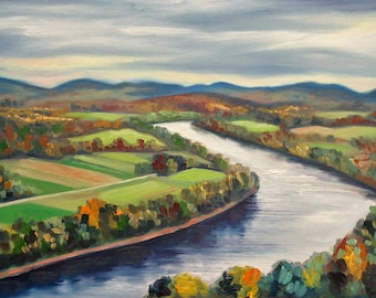 A View of the Connecticut River from Mount Sugarloaf: Fine Art Print on Paper