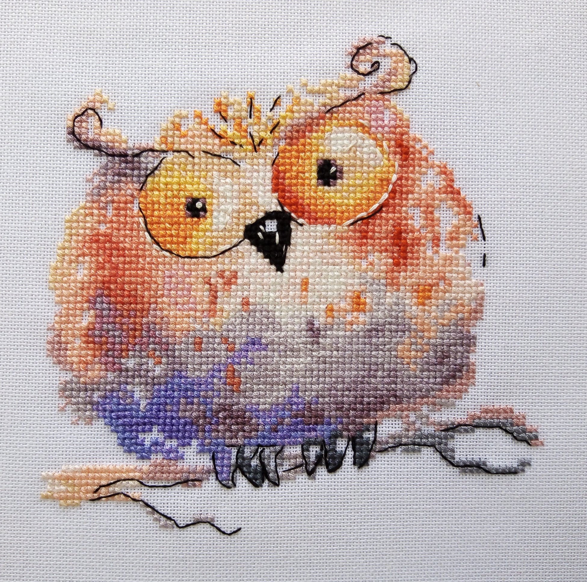 Sewing & Fiber Owl watercolor Cross stitch pattern Cross stitch Counted