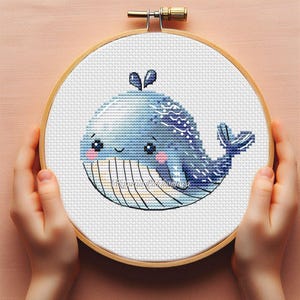 赤ちゃんクジラのクロスステッチパターンpdf カラフルな海の生き物の動物の子供の刺繍 ミニ保育室の装飾 かわいい新しい女の子男の子のベビーシャワーのタペストリー