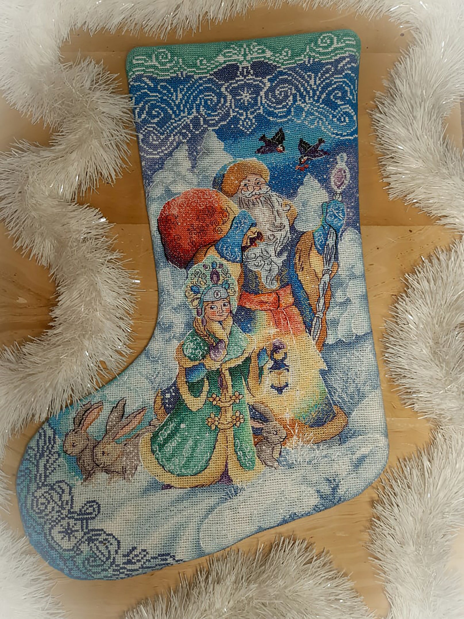 Christmas stocking cross stitch kit Christmas boot cross | Etsy