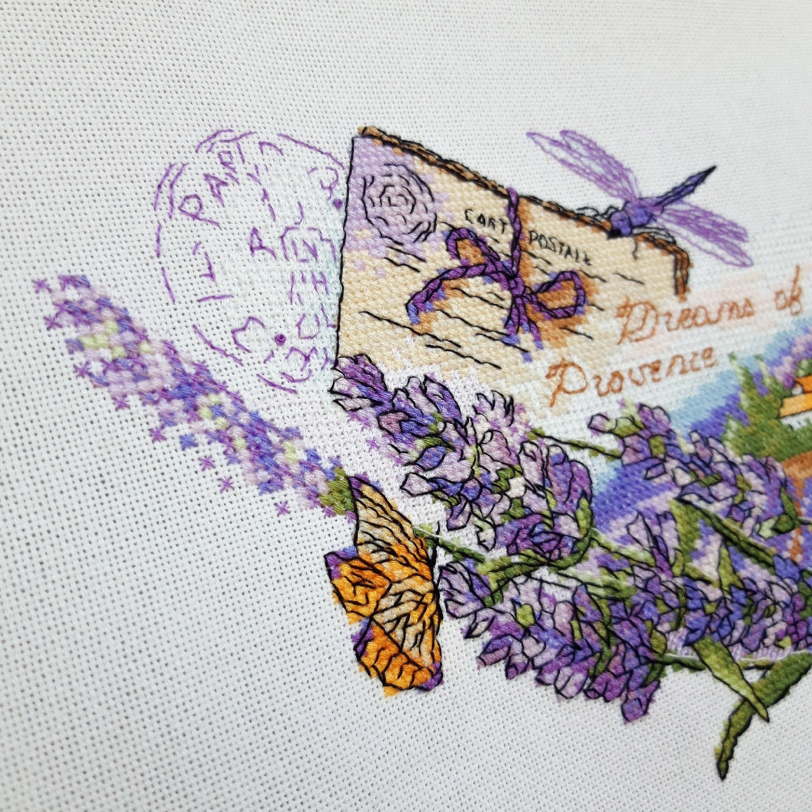 Вышивка гладью лаванда схемы для начинающих