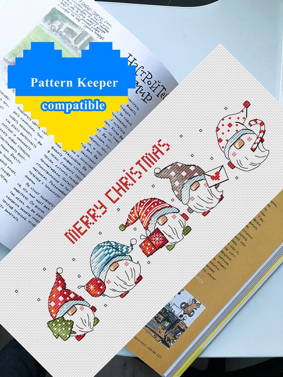 Christmas Santa Cross Stitch Pattern Pdf Funny Gnome Winter - Etsy