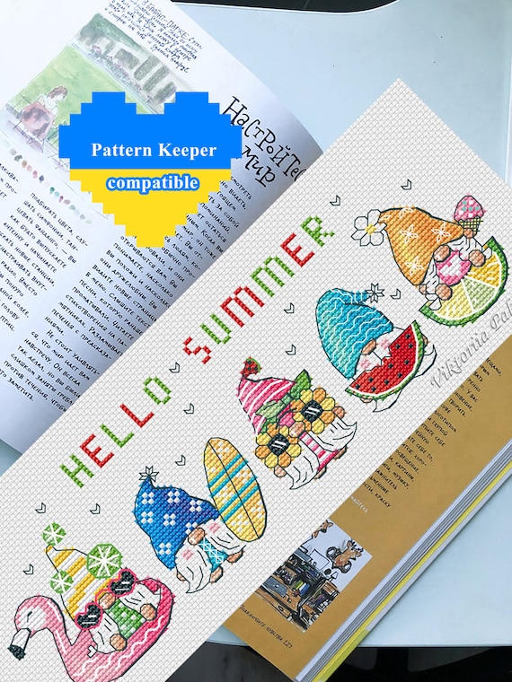 Beach Gnome Bookmark Cross Stitch Pattern Pdf Holiday - Etsy