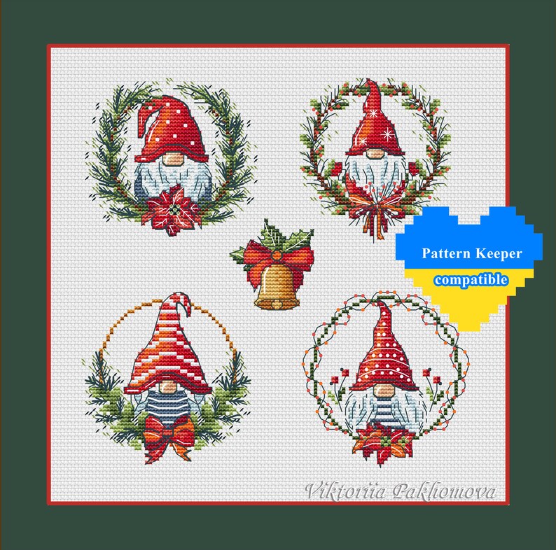 Christmas Gnome Cross Stitch Pattern Pdf Winter Leprechaun Etsy