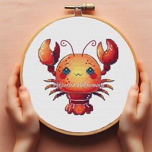 ベビーロブスターのクロスステッチパターン pdf カラフルな海の生き物の動物の子供用刺繍 ミニ保育室の装飾 かわいい新しい女の子男の子のベビーシャワーのタペストリー
